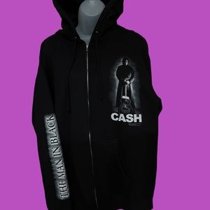 JOHNNY CASH Vintage NEW 2005 RARE Hoodie Sweatshirt Zion Rootsware L ManInBlack